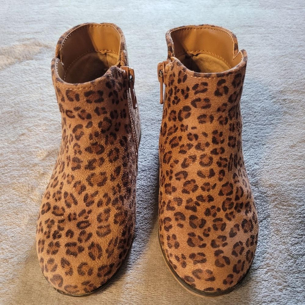 Cat & Jack Cheetah Print Ankle Boots, Toddler Size 9
